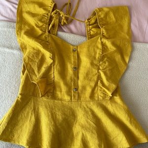 BP yellow button top